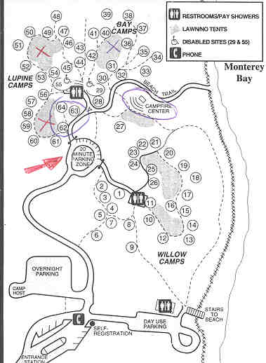 Map of Manresa camping area
